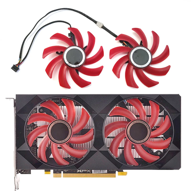 

2PCS 85MM 4PIN FY09010H12LPB FDC10U12S9-C RX 560 RX 550 GUP Fan，For Radeon XFX RX560 RX550 Graphics card cooling fan