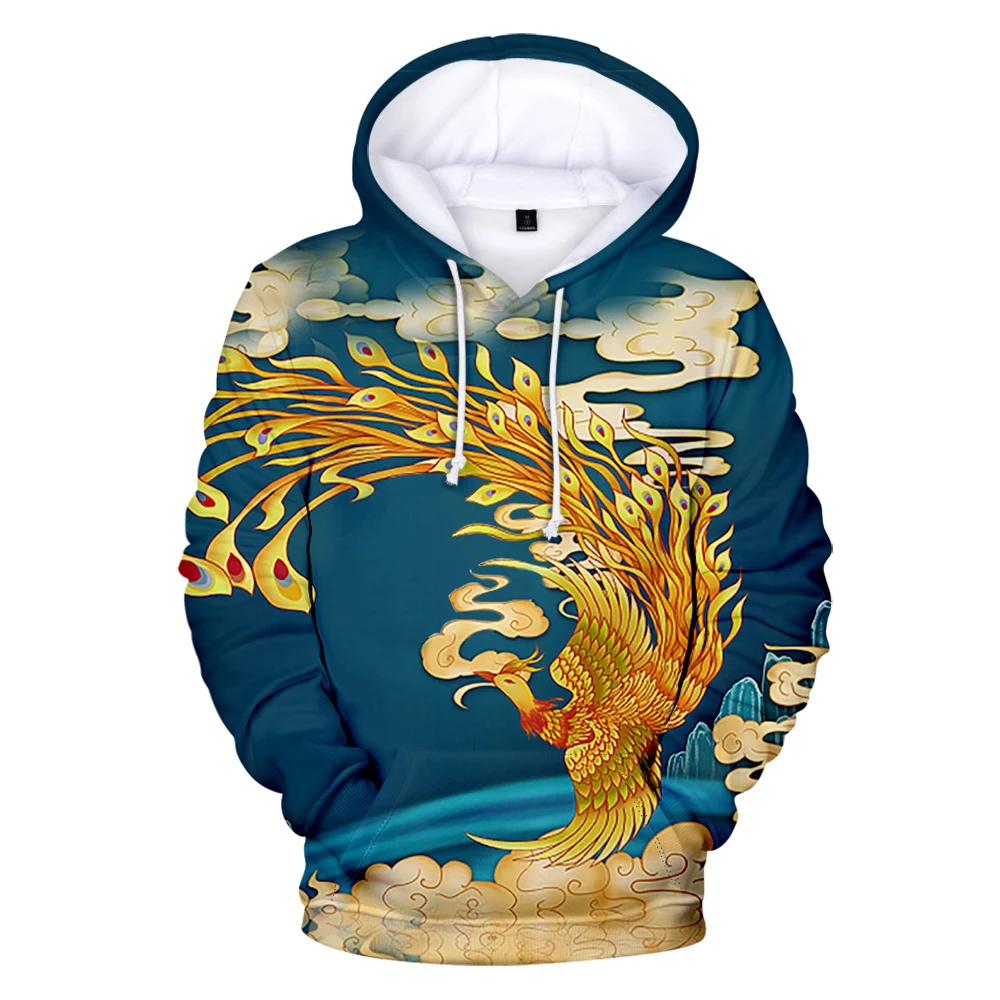 

Популярные новые толстовки в стиле Харадзюку С 3D принтом Феникса, свитшоты для мужчин и женщин, удобная толстовка, повседневные пуловеры дл...