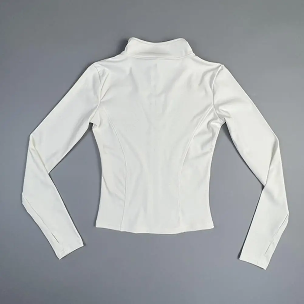 Женский спортивный топ с воротником-стойкой высокая эластичность куртка для