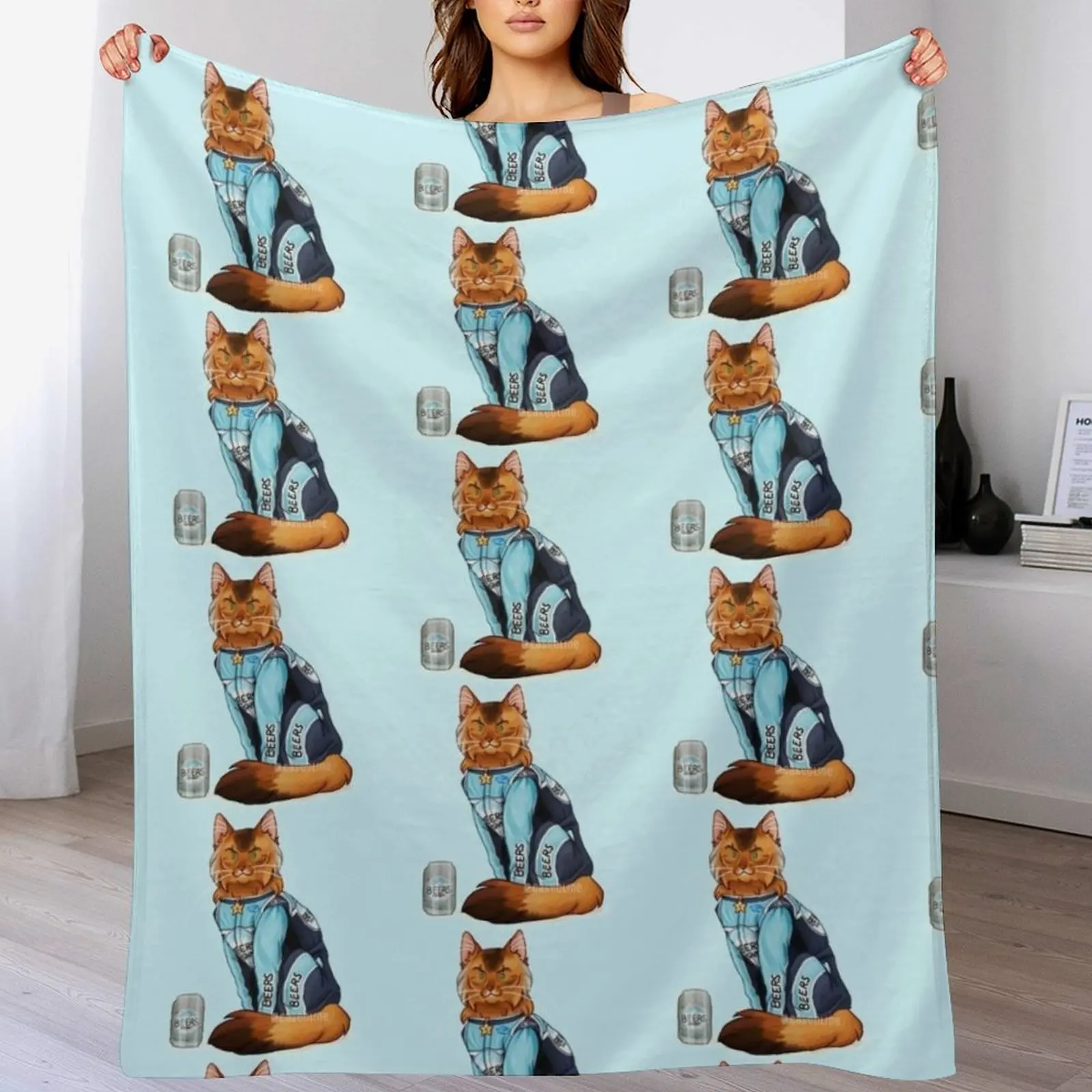 Летнее одеяло в клетку с индивидуальным подарком