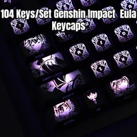 104 keysset genshin impact theme eula keycaps anime theme custom design backlit black hole keycap coated mechanical keyboard