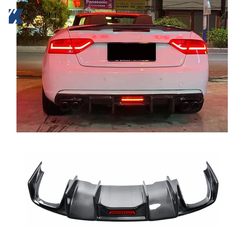 

For 2012-2016 Audi A5 S5 rear bumper non sports real carbon fiber rear diffuser rear lip lower spoiler