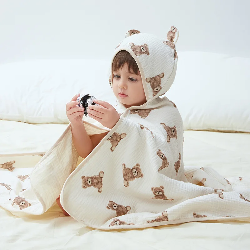 

Baby Robe Cartoon Hoodies Girl Boys Sleepwear Good Quality Bath Towels Kids Soft Bathrobe Pajamas Children's Clothing