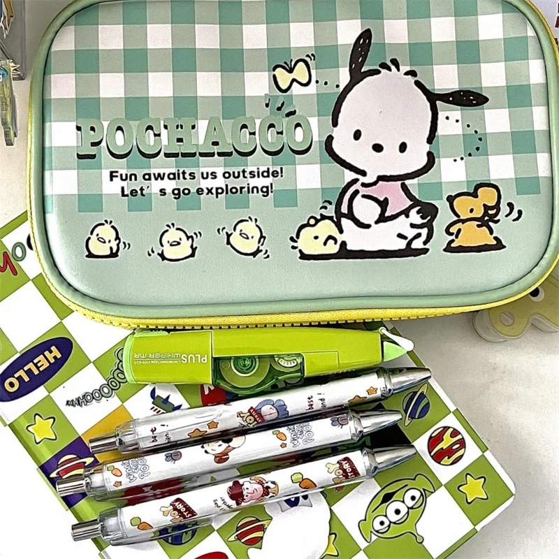 

Kawaii Sanrioed Pochacco Pencil Bag Schoolgirl Stationery Cartoon Large Capacity Multi-layer Pencil Storage Bag Stationery Box