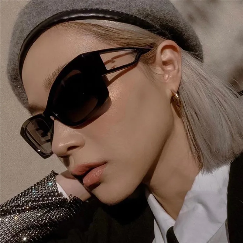 

Солнечные очки в прямоугольной оправе женские, брендовые дизайнерские солнцезащитные аксессуары в ретро стиле, в чёрной квадратной оправе