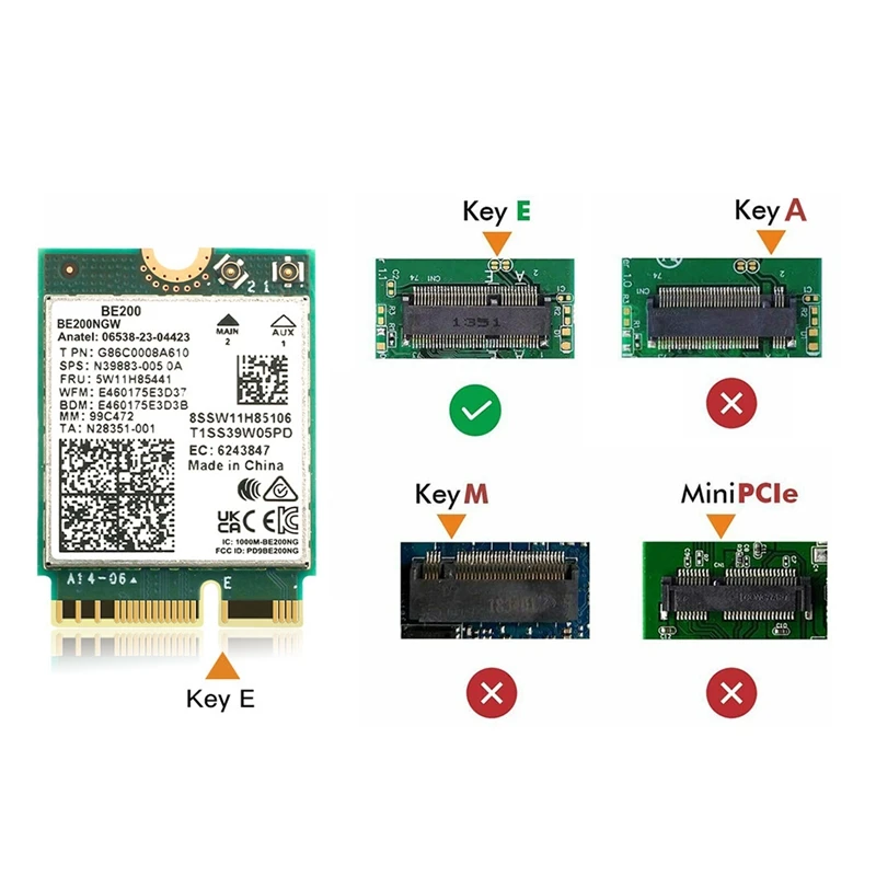 WIFI 7 BE200 BE200NGW Wi-Fi карта Bluetooth 5 4 802.11AX трехдиапазонный беспроводной сетевой адаптер