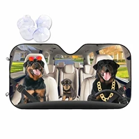 funny black tan rottweiler dog front windshield sun shadedog driver car windshield sunshadepet anti sunlight automotive