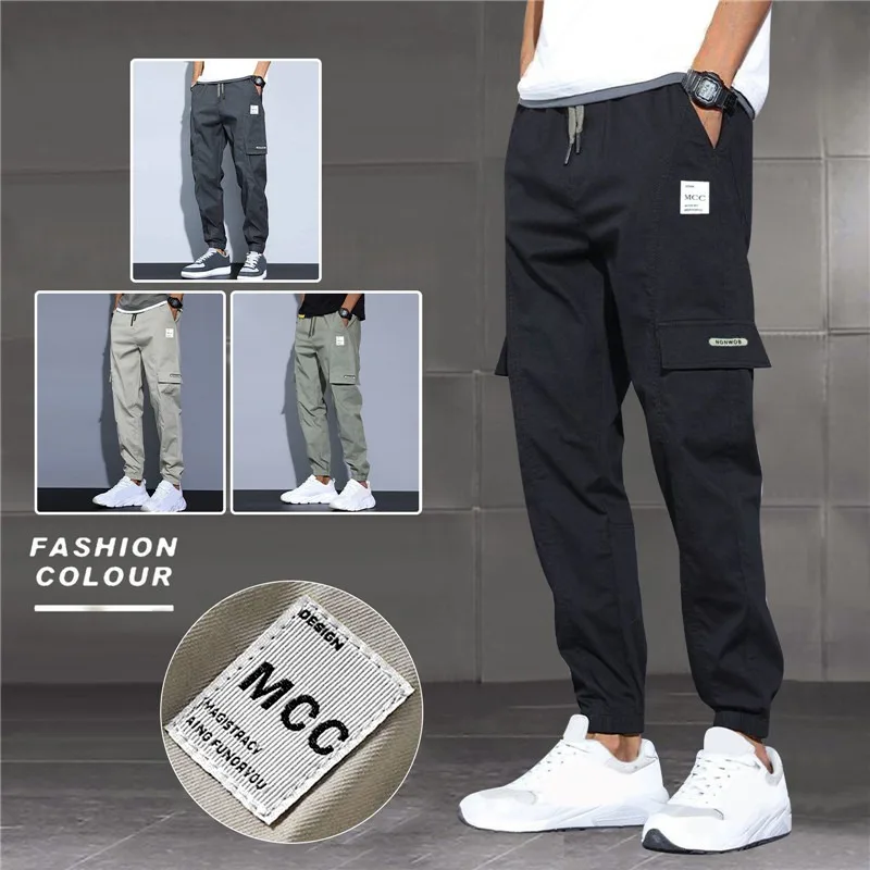 

2023 New Multi Pocket Cargo Pants Men Japanese Fashion Large Size Overalls Men's Loose Cargo Trousers Outdoor Work Casual Pants