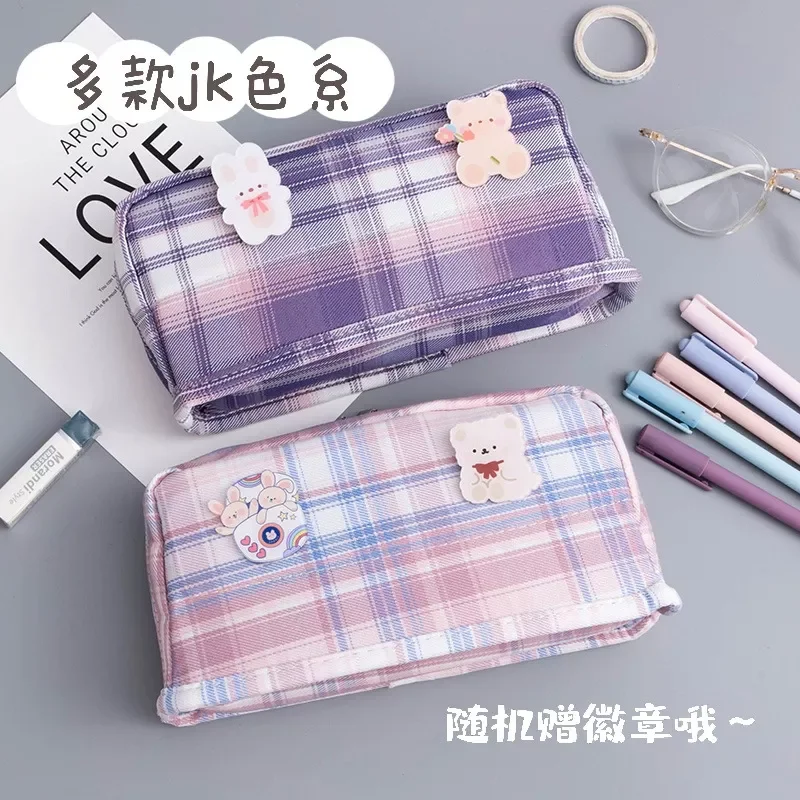 

Large-capacity Canvas Pencil Case Simple High-value Niche Girl Version of The Stationery Box 2022 New