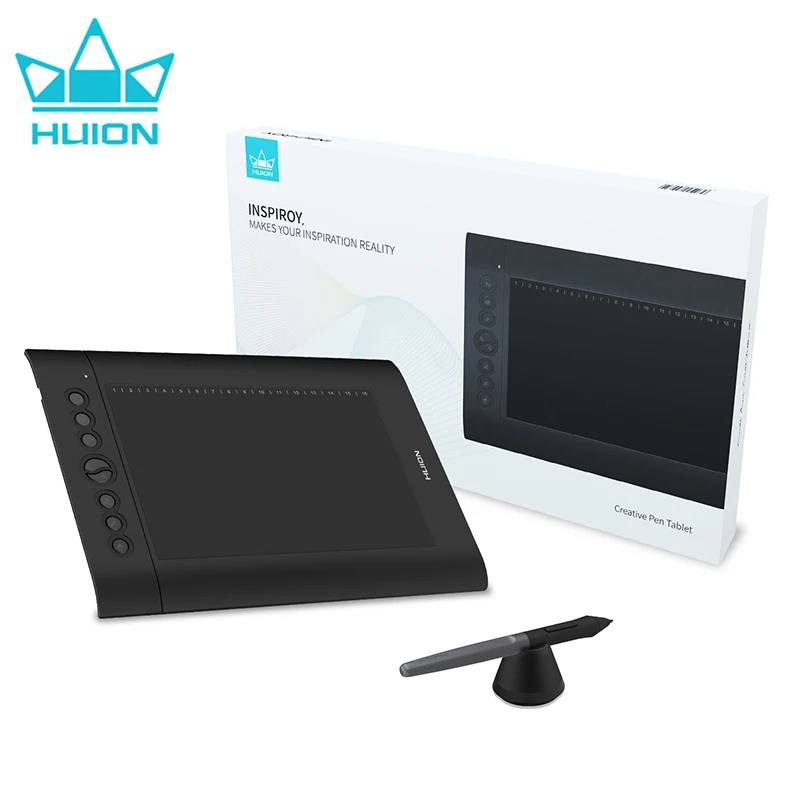 Графический планшет HUION H610 PRO V2, профессиональный цифровой планшет для рисования с 8192 уровнями нажатия, ручка без батареи, функция наклона Графический планшет HUION H610 PRO V2, профессиональный цифровой планшет для рисования с 8192 уровнями нажатия, ручка без батареи, функция наклона