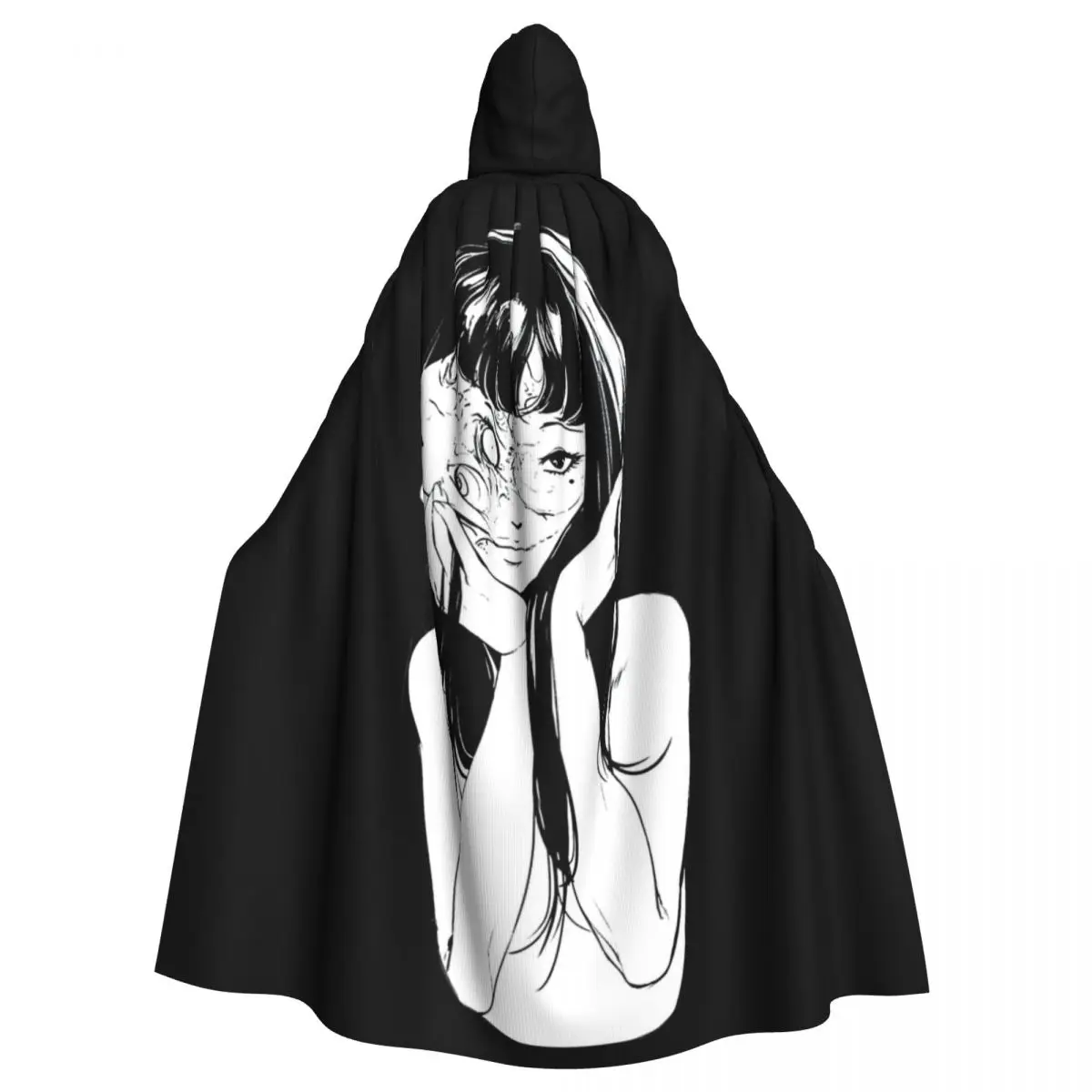 

Horror Halloween Best Tomie - Junji Ito HD Halloween Party Cosplay Woman Men Adult Long Witchcraft Robe Hood