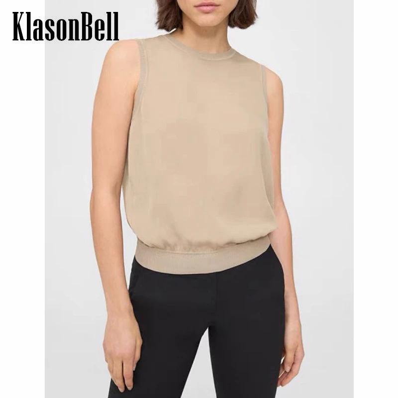 

6.19 KlasonBell Summer Silk Round Neck Sleeveless Tank Top Women