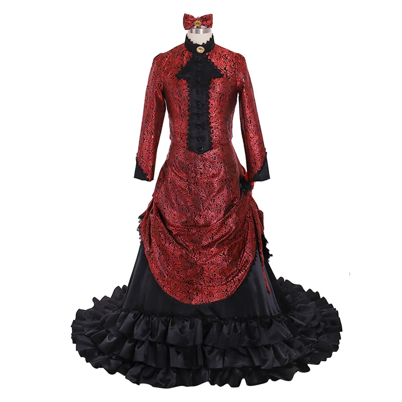 

Medieval Vintage Red Dress Victorian Prom Dress Adult Medieval Fancy Party Dress Suit Noble Duchess Dress Suit