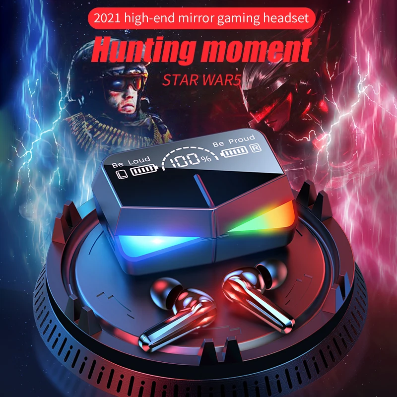 

2023 M28 Touch Control Bluetooth Headset Wireless Gaming Noise Reduction Earphone LED Display Waterproof Low-latency Headset