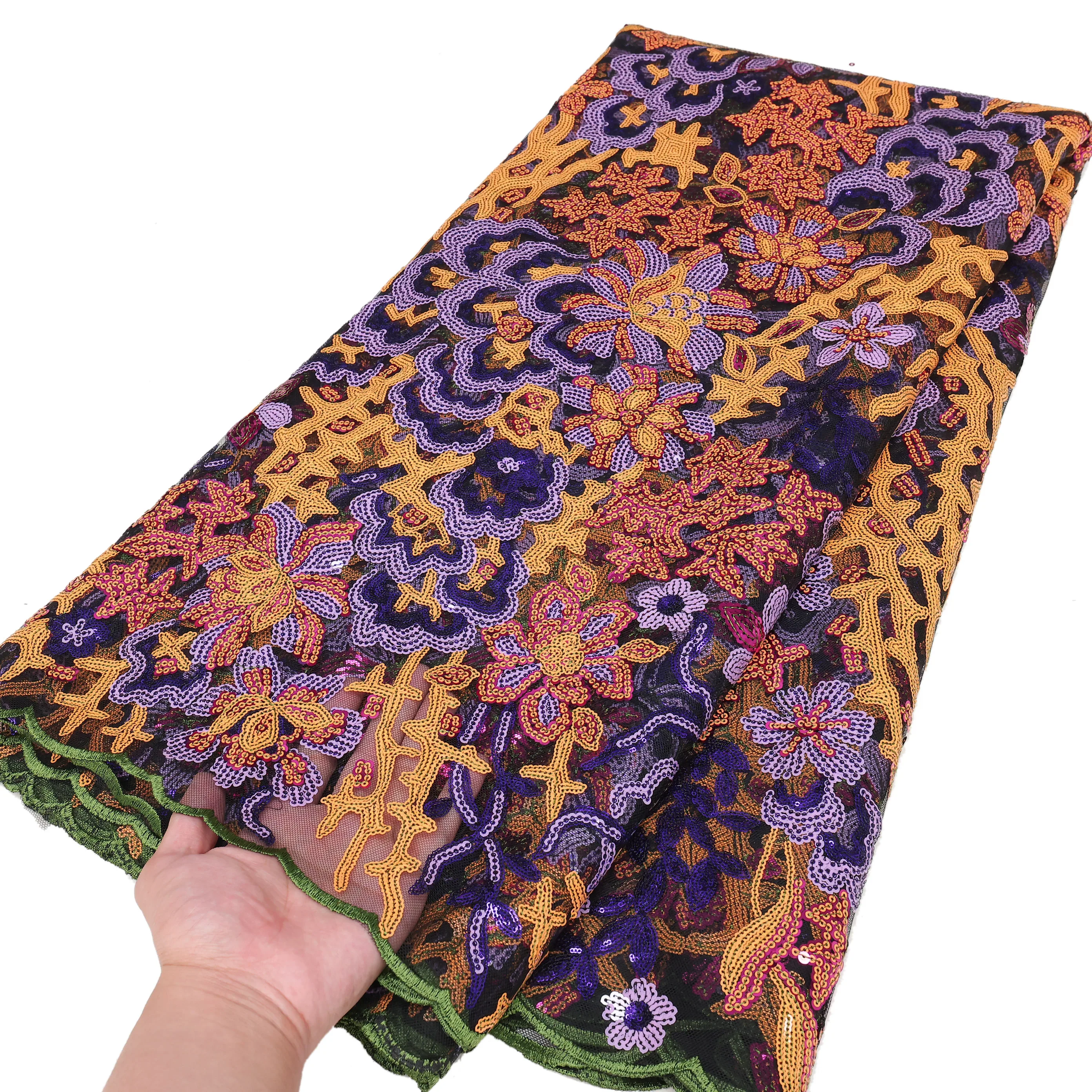 

Последние пайетки Тюль африканская кружевная ткань для нигерийских роскошных вечерние платье для выпускного вечера Материал Вышивка Высокое качество вуаль кружева Шитье