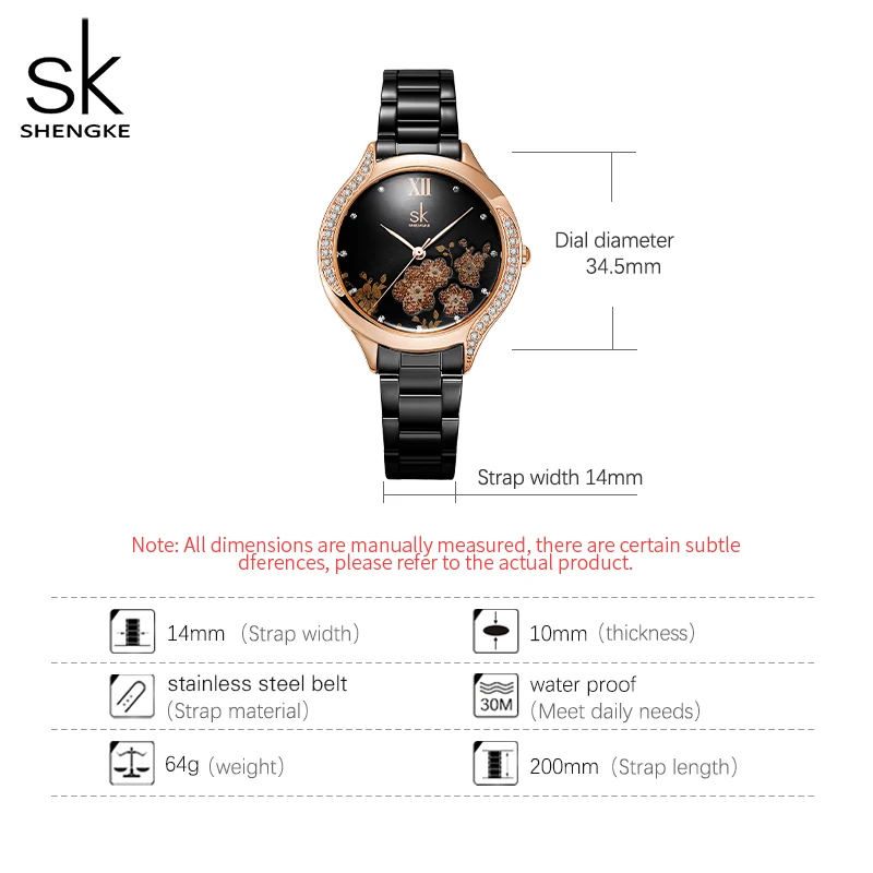 Shengke Fashion Design Women's Watches Original Elegant Womans Quartz Wristwatches Top Luxury Diamond Ladies Clock Drop shipping enlarge