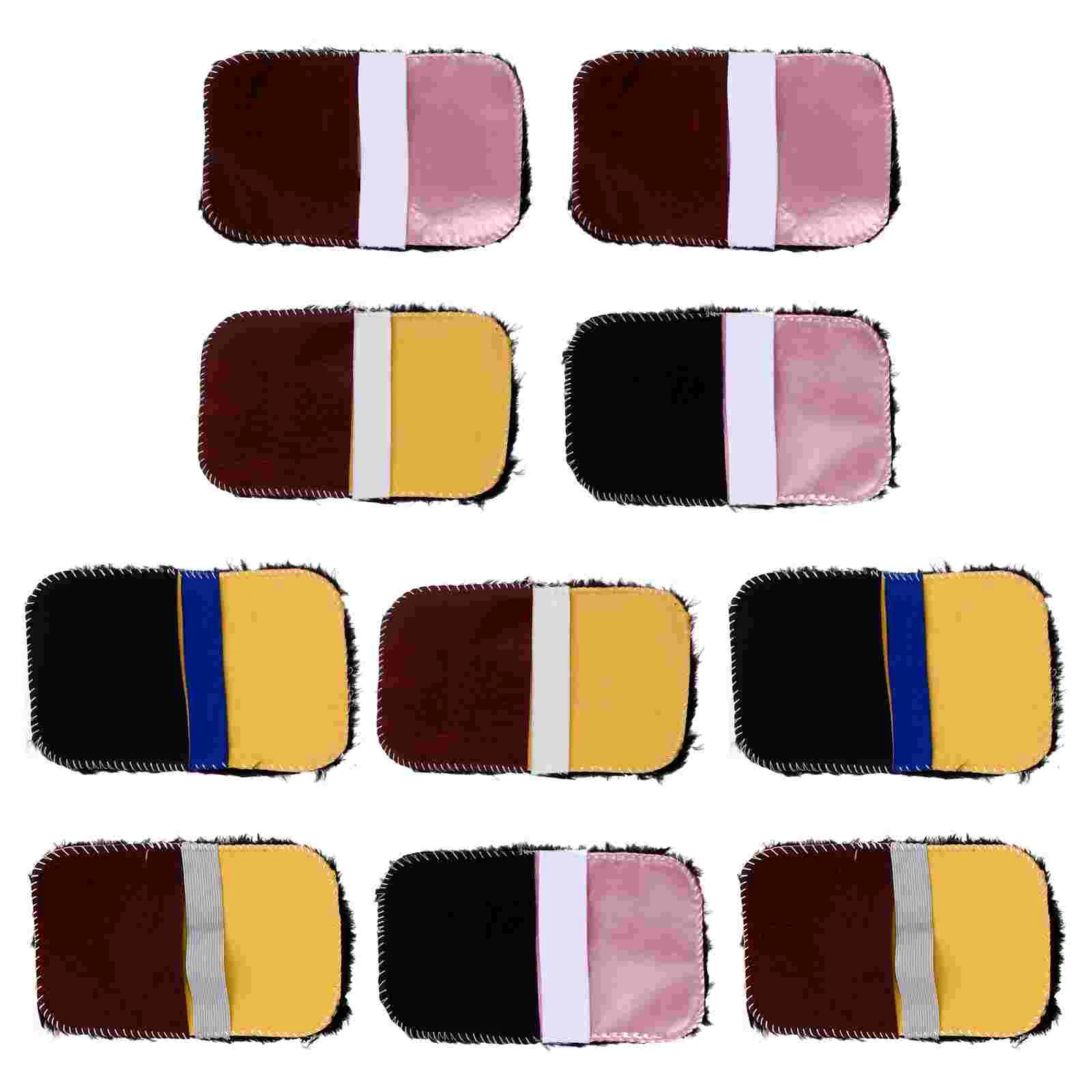 

10 Pcs Polishing Cloth Plush Gloves Shoes Clean Gauntlet Tool Work Care Brush Wipe Shine