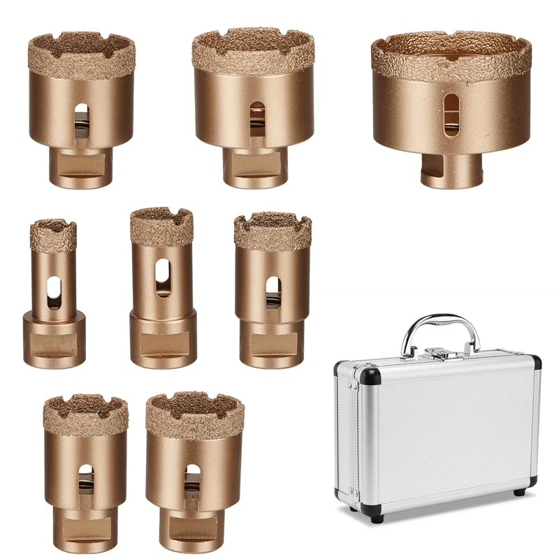 

8Pcs Diamond Core Bit For Stone Porcelain Granite Tile Marble Brazed Cut 20-68Mm Dry Diamond Core Drill Bits Hole Saw