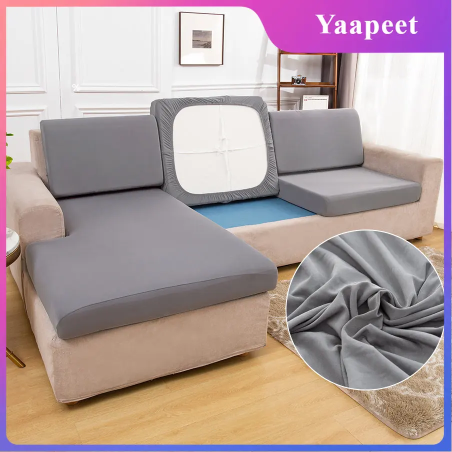 

Solid Color Sofa Seat Cushion Cover Sheath Elastic Corner Couch Seat Cushion Chair Cover Funiture Protector Cover Living Room