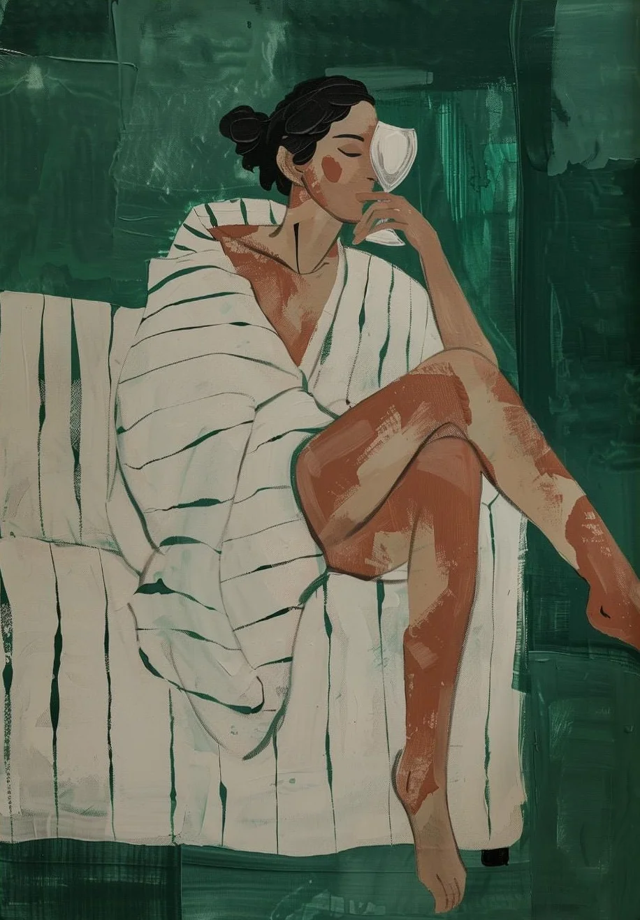 

Изумрудно-зелёный абстрактный полосатый постер на холсте