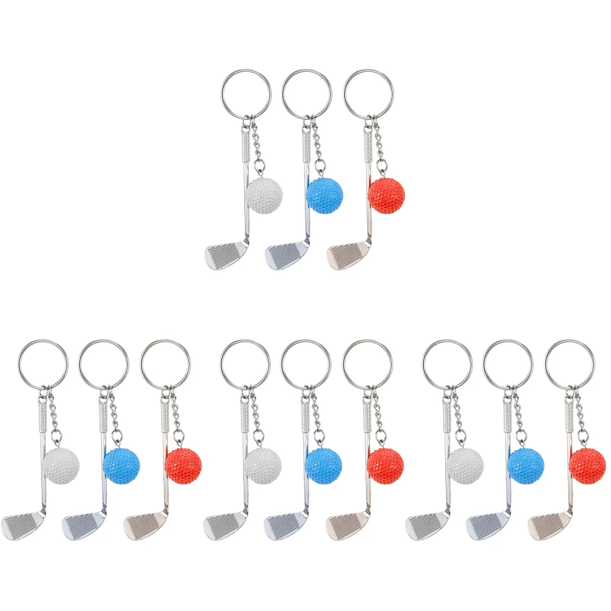 

12 pcs Keychain Golf Pole Keychain Creative Keychains Sports Party Favors