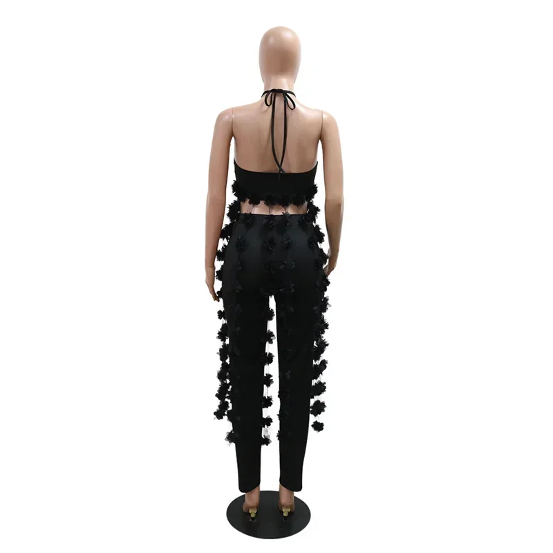 Сексуальный женский комплект из двух предметов Топ без бретелек с цветочной