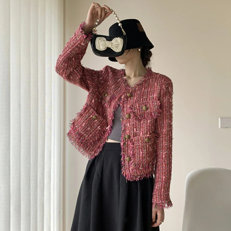 TWOTWINSTYLE Элегантные пальто в стиле пэчворк с необработанным подолом для женщин