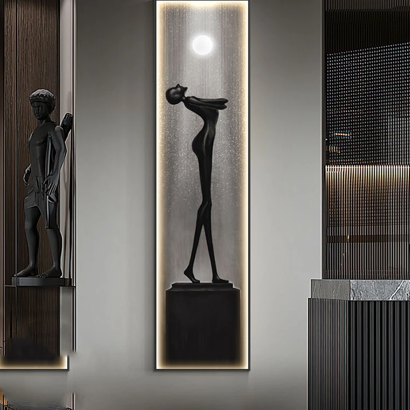 

Modern Strip Character Luminous Interior Painting Led Wall Lamp For Porch Living Room Dining Room Bedroom Bedside Decoration
