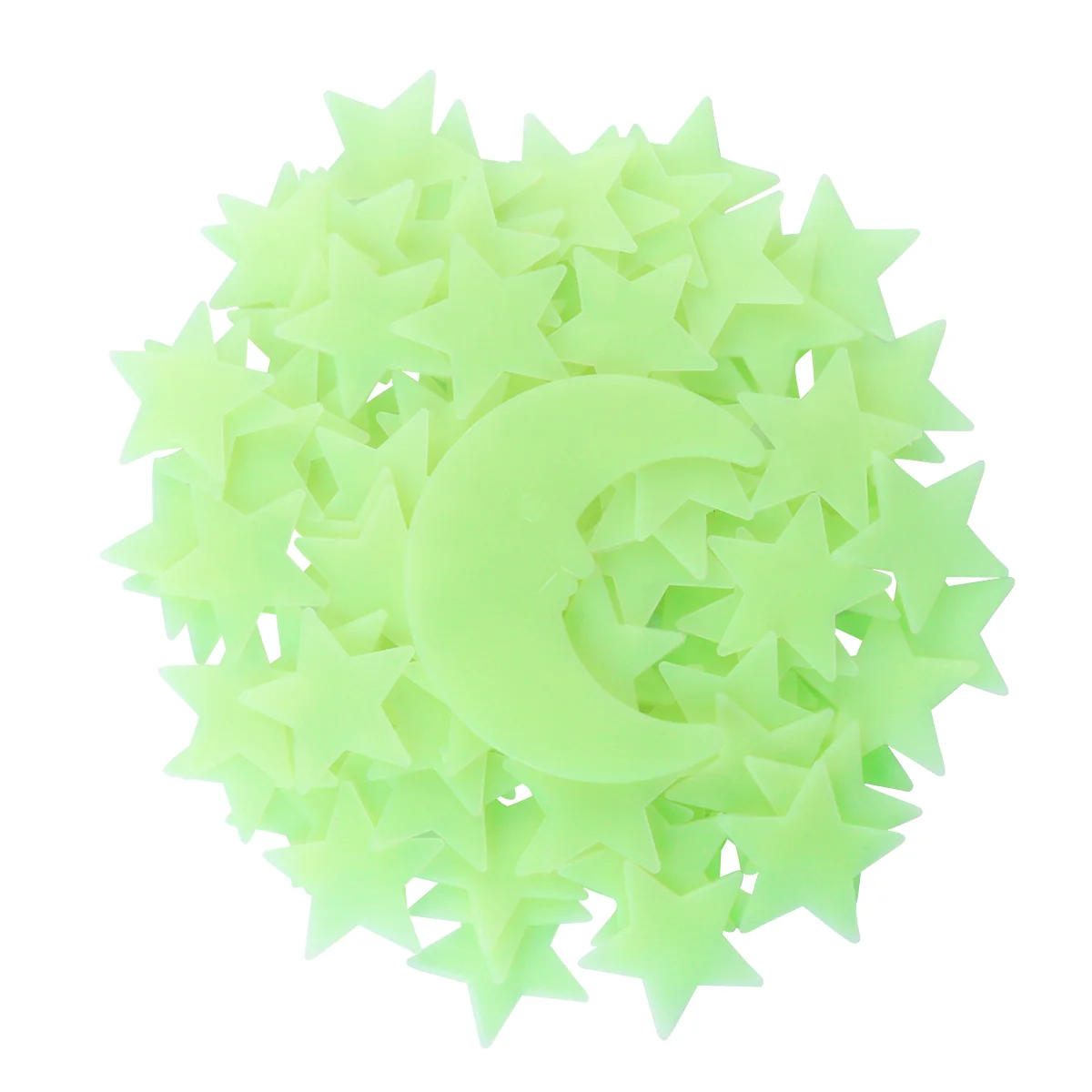 

101pcs Star Moon Wall Sticker Glow in The Dark Star Decal for Ceiling Bedroom Night Party ( Light Yellow )