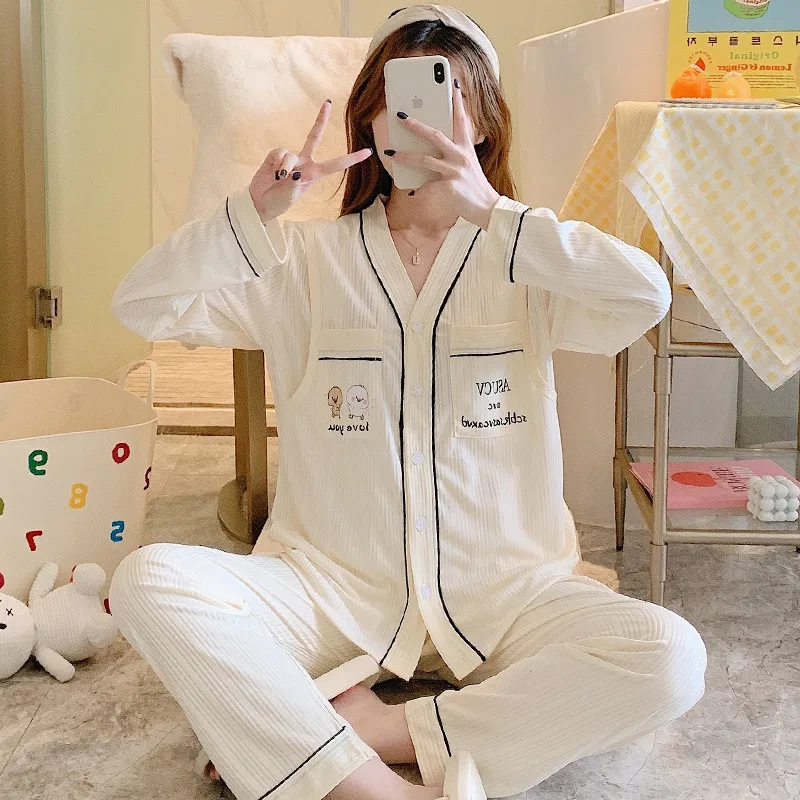 

Новинка 2022, Пижама для беременных на весну и лето, домашняя одежда для беременных женщин, костюм для беременных