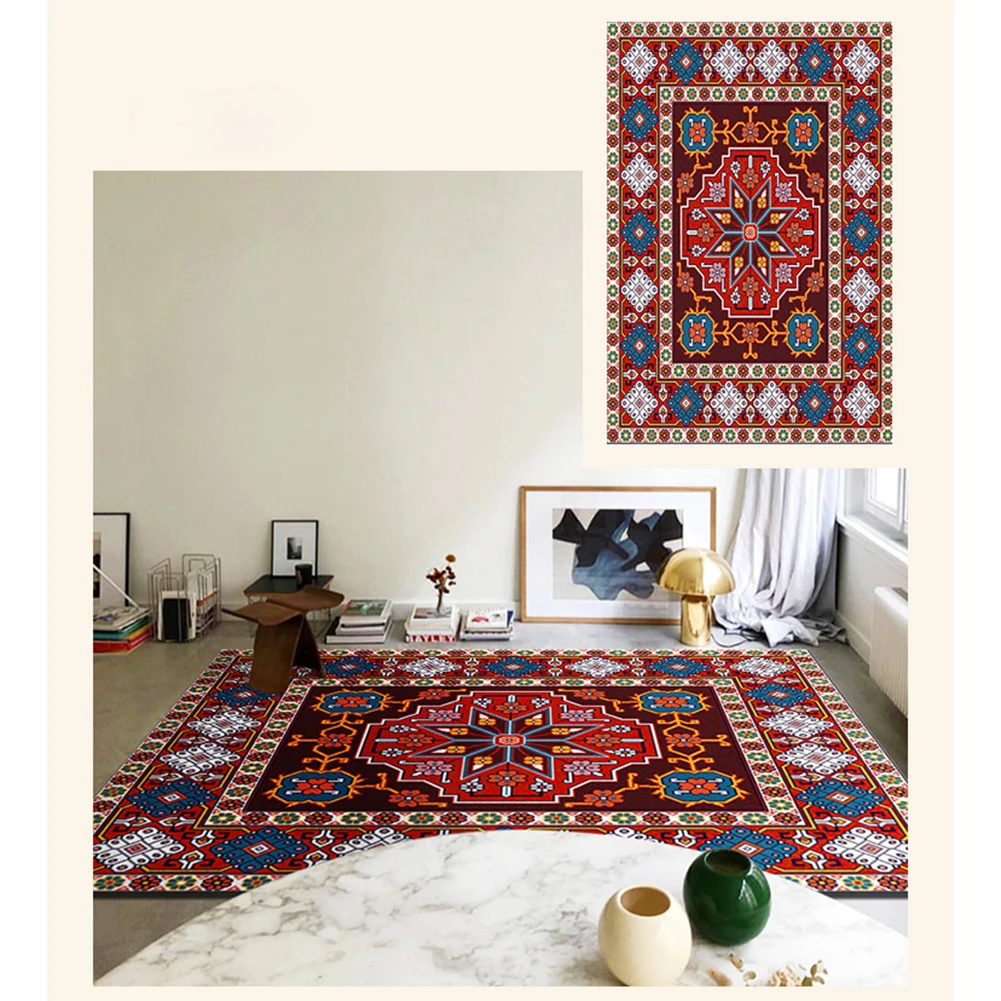 

Bohemian Living Room Carpet Bedroom Decoration Household Floor Mat Non Slip Soft Lounge Rug Hotel Corridor Entrance Outdoor Rugs