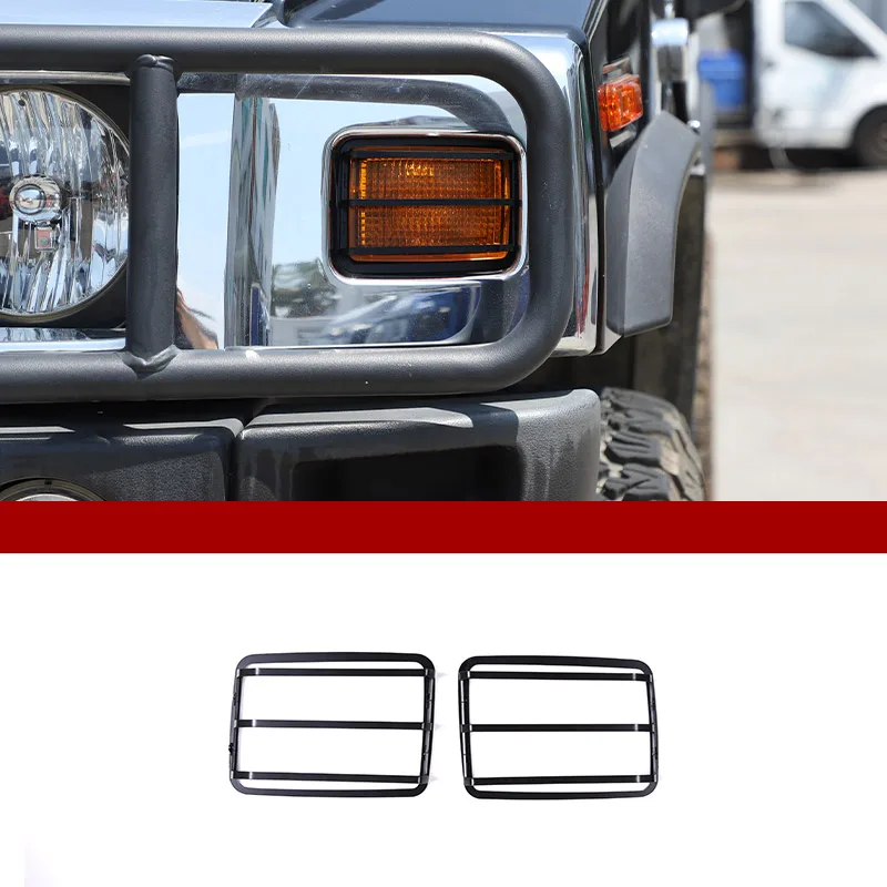 

Для Hummer H2 03-09 черная крышка фары из нержавеющей стали, передняя противотуманная фара, крышка поворотника, защитная сетчатая крышка, автомобильные аксессуары