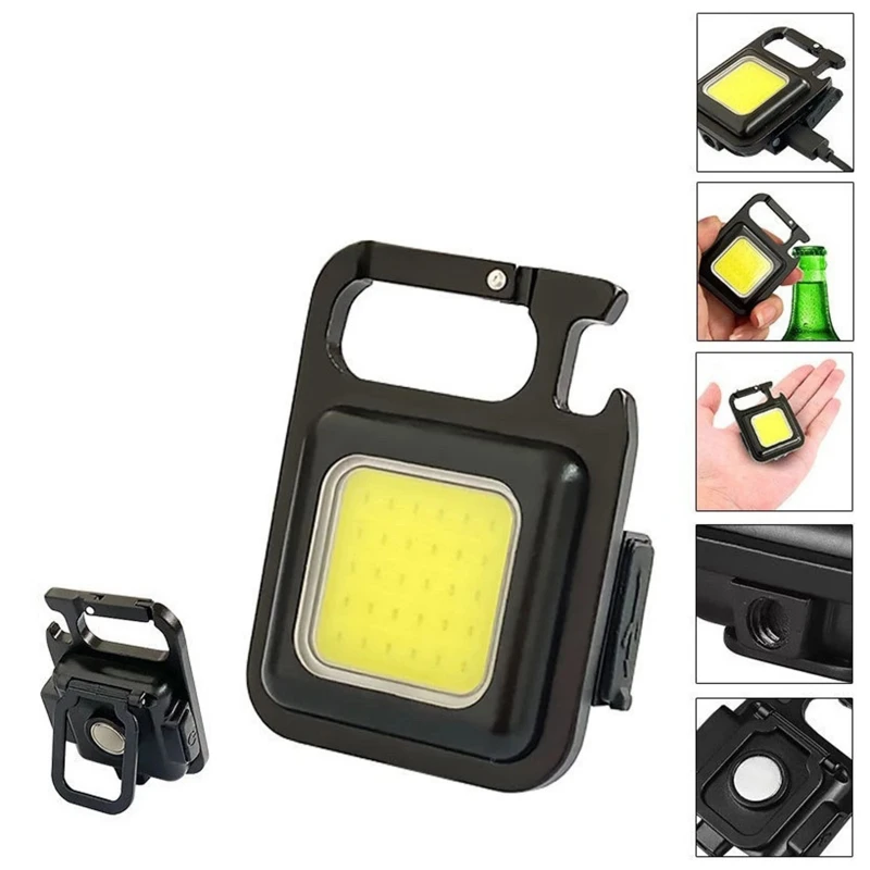 

Outdoor Camping Lights Portable Mini LED Flashlight Work Light Pocket Flashlight Key Chain Pocket Outdoor USB Mini Lamp Cob Work