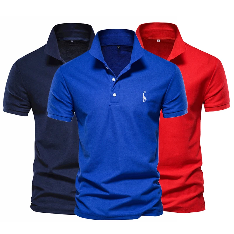 

High Quality Multicolor Polo Shirts Slim Fit Men's Shirt Turn Down Collar Summer T-Shirts Fashion Casual Tops Tees Plus Size New