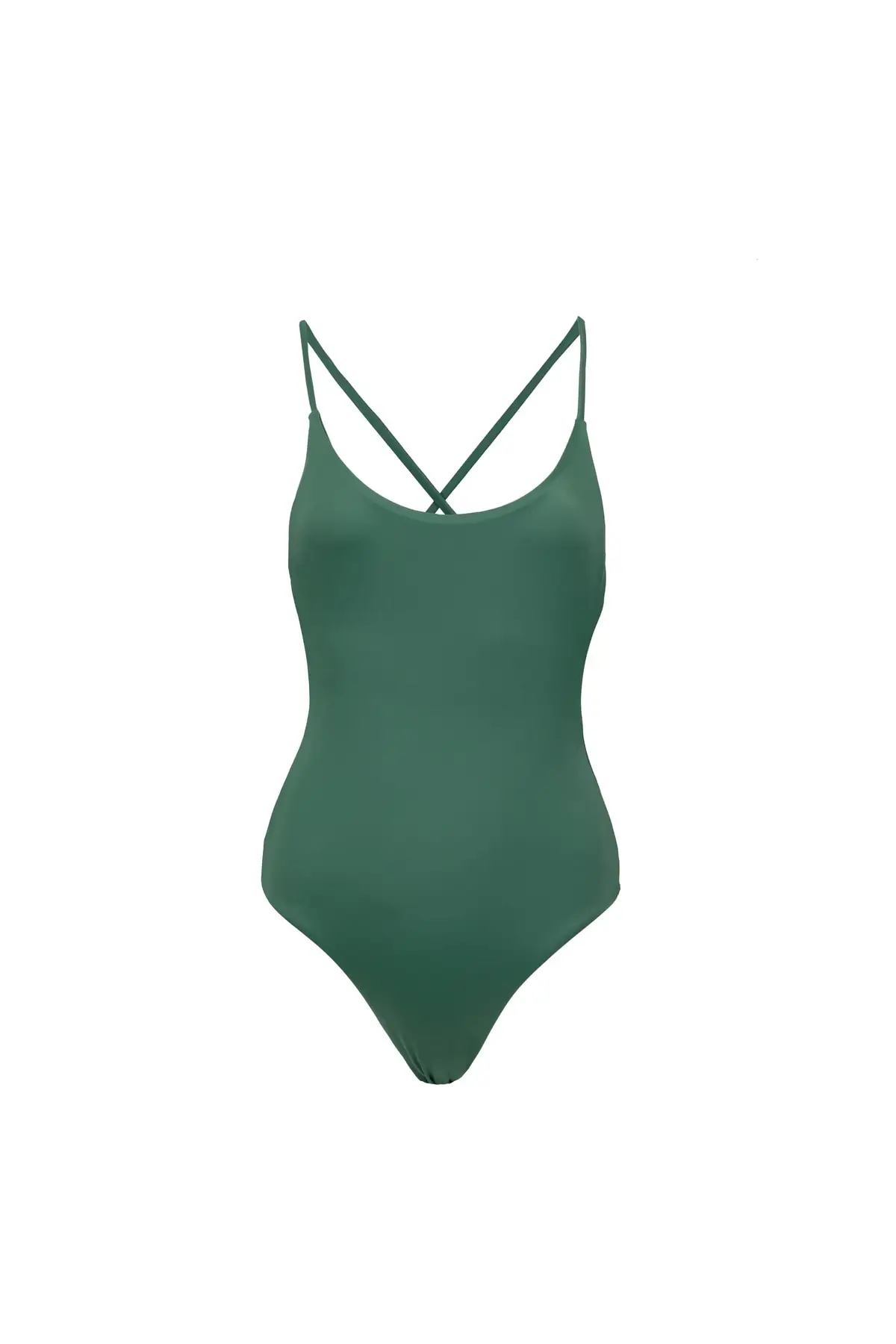 

Women's Swimsuit Dark Green Cape Town Front Classic Multi-Crossover Back One Piece Swimwear Female Brazilian Swimming Suits