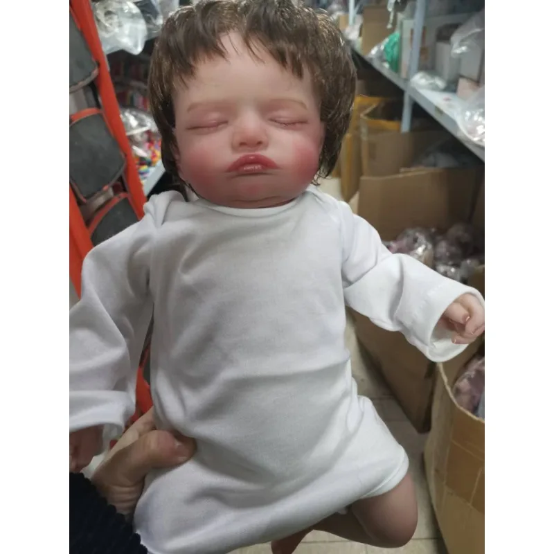 Кукла реборн ручной работы милая Спящая кукла-младенец росали с коричневыми