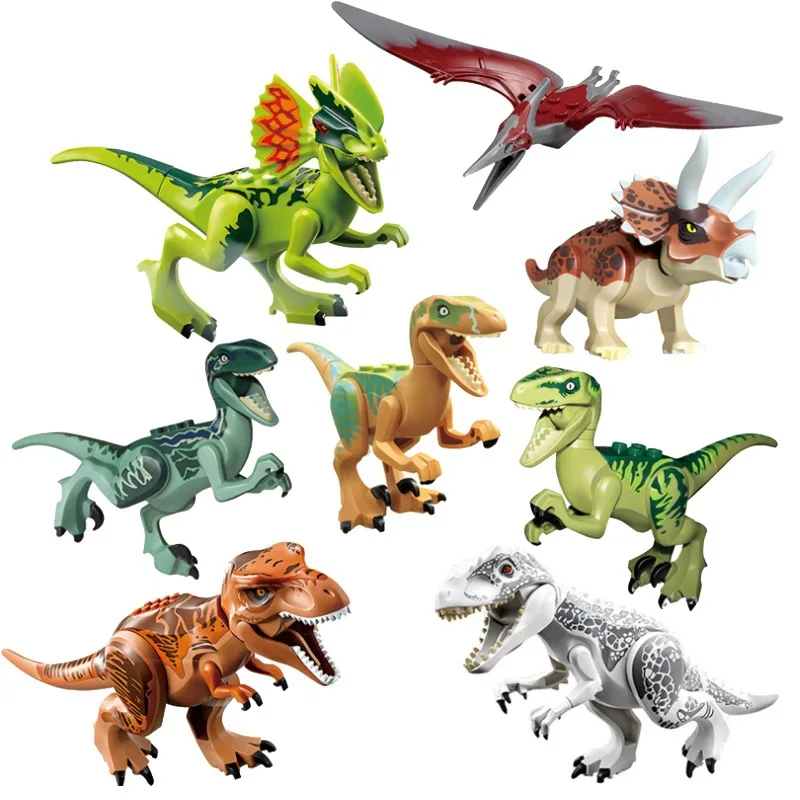 

Dinosaur Building Block Set, DIY Dino World, Jurassic Toys for Kid 8pcs