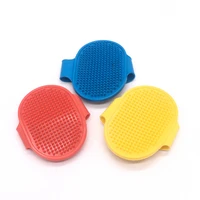 pet dog cat grooming shower bath massage brush comb hand shaped glove rubber comb blue red yellow dogs cleaning gloves