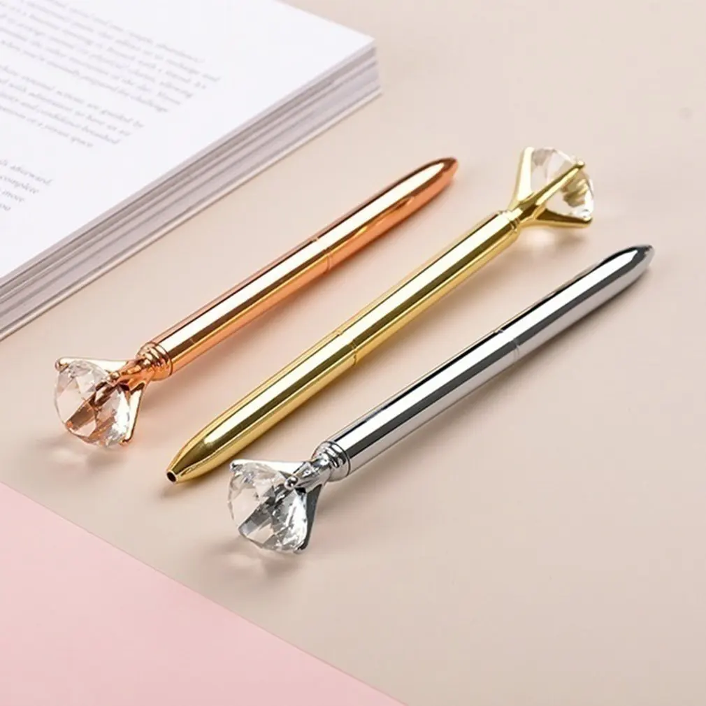 

Luxury Portable Big Crystal Pen Diamond Ballpoint Pens Stationery Ballpen Home Office School Supplies Drop Shipping Wholesale ho