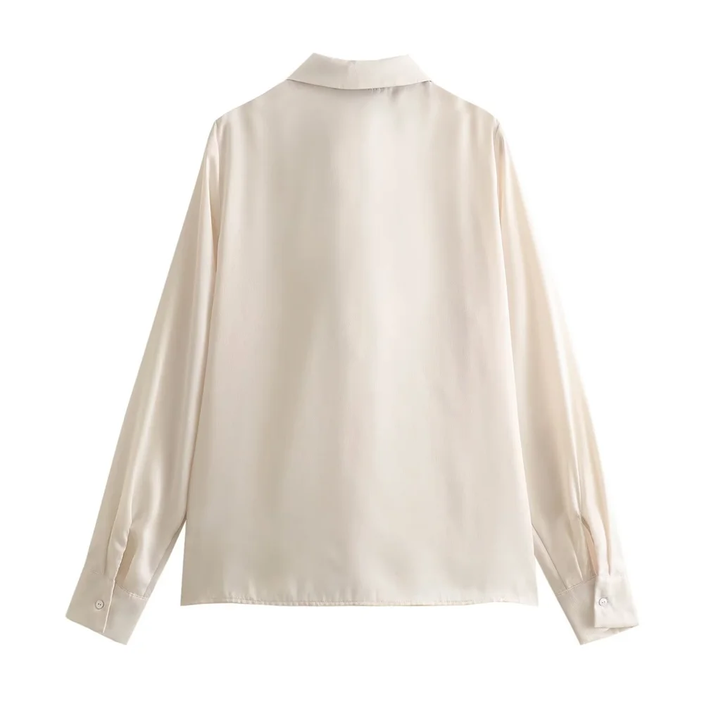 Zach Ailsa Женская Модная Универсальная Рубашка-поло С Длинными Рукавами И Бантом Из