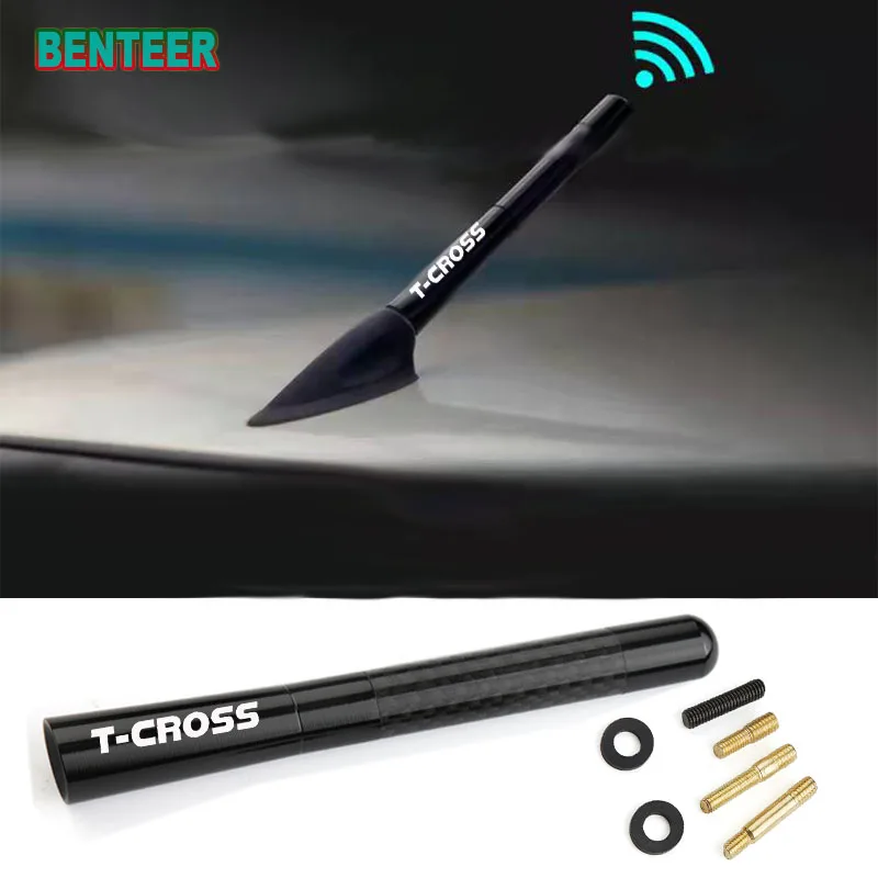 

Автомобильные Антенны из углеродного волокна 12 см, автомобильная радиоантенна, наклейка для Фольксваген TCROSS T-CROSS R GTI