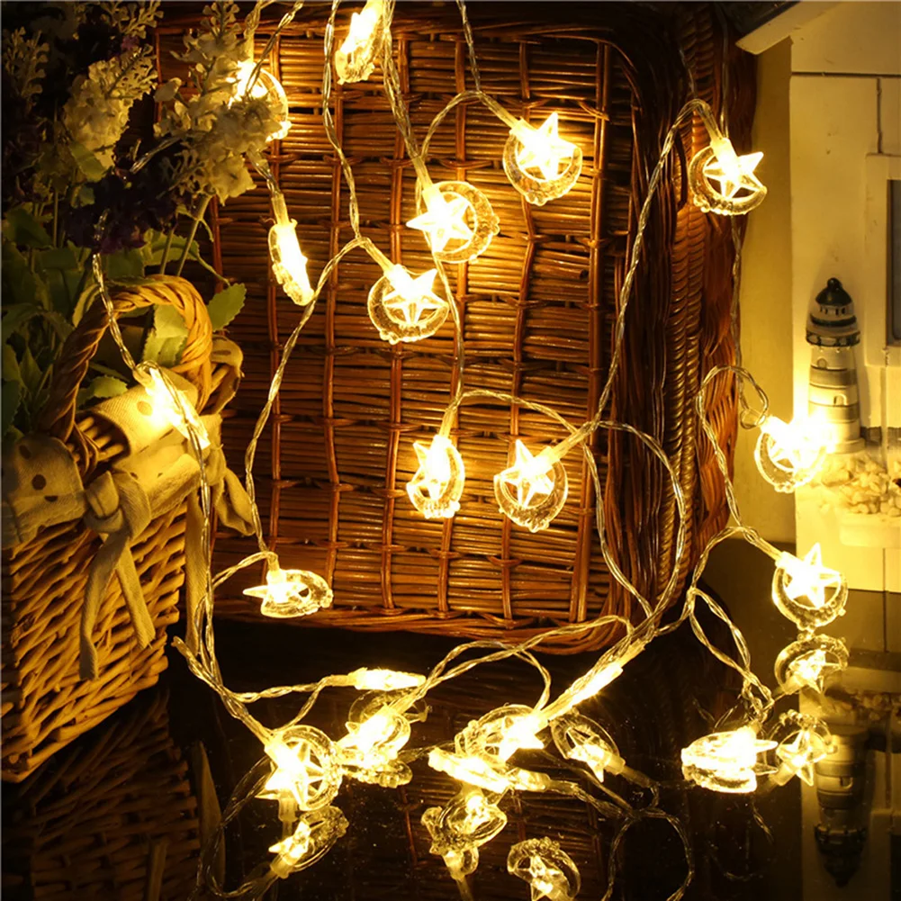 

LED Star Moon String Light Eid Mubarak Ramadan Fairy Festival Garland Lights Home Wedding Party Decors