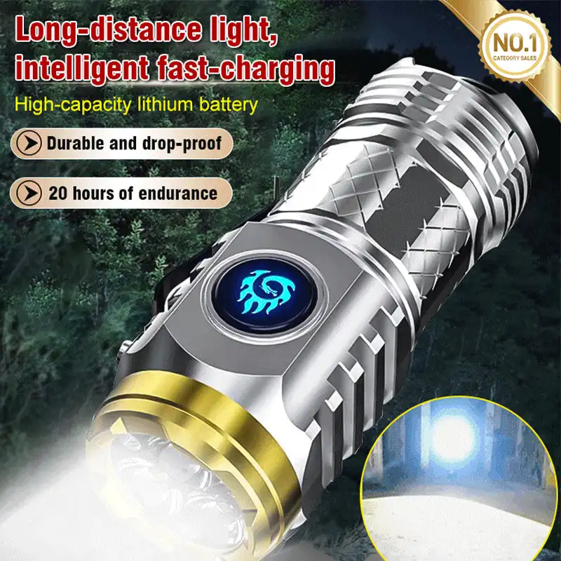 Трехглазый Monster Mini Flash Super Power фонарик сильный свет перезаряжаемый супер яркий
