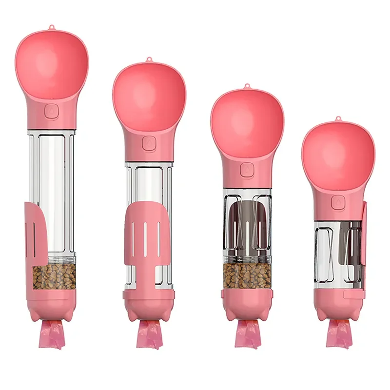 

4 в 1, пластиковая бутылка для воды для домашних животных, 300/500 мл