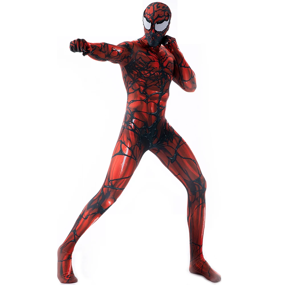 

Venom Symbiote Carnage Spiderman Costume Cosplay 3D Printed Spandex Lycra Halloween Costume Superhero Zentai Bodysuit Adult