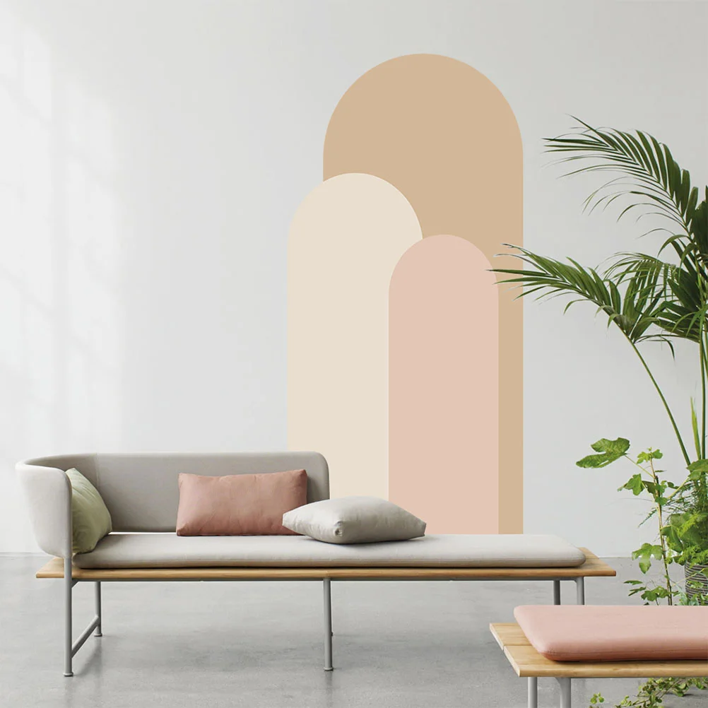 

2pcs Geometric Wallpaper Peel And Wall Decal Living Room Wall Sticker Home Decal