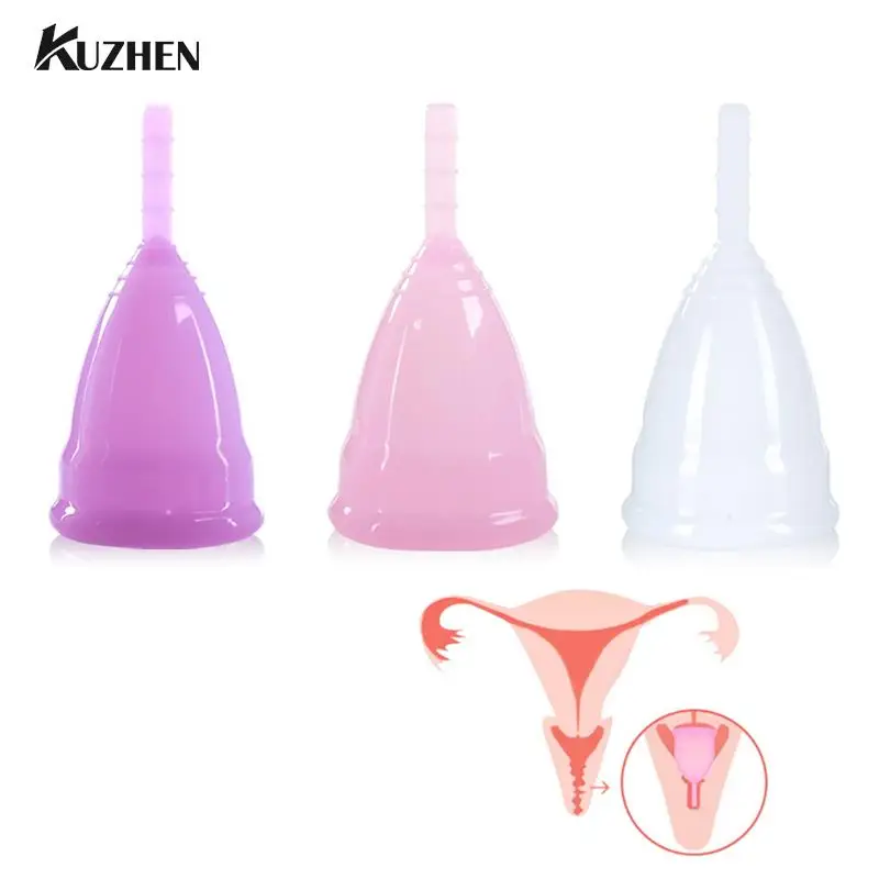 

1Pcs Portable Menstrual Cup Soft Silicone Leak-proof Lady Women Menstrual Period Cup Feminine Hygiene Product