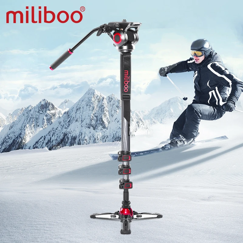 

miliboo MTT705 Aluminum Portable Fluid Head Camera Monopod for Camcorder /DSLR Stand Professional Video Tripod 72";Max Heigh