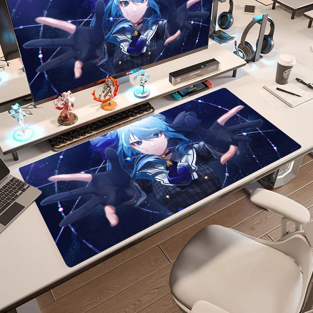 Game Anime Hololive Vtube Hoshimachi Suisei Mousepad Large Keyboard Desk Mat Gaming Mouse Pad LockEdge Non-slip