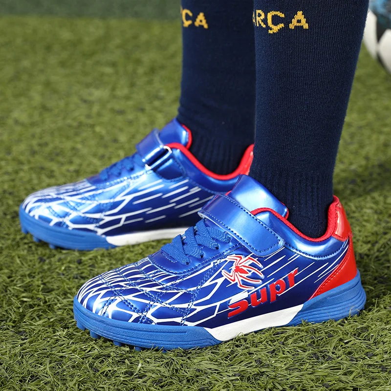 Professional TF HOOK&LOOP Children's Soccer Shoes Breathable Anti-slip Kids Football Sneakers Comfortable Sports Shoes For Boys